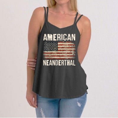 American Neanderthal Distressed US Flag Women's Strappy Tank