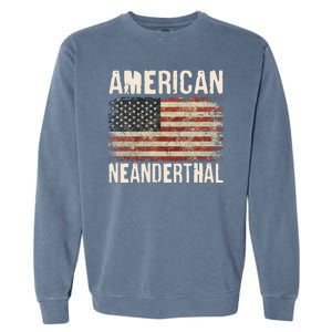 American Neanderthal Distressed US Flag Garment-Dyed Sweatshirt