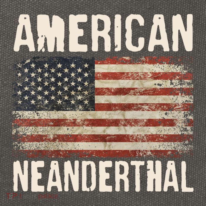 American Neanderthal Distressed US Flag Cotton Canvas Backpack