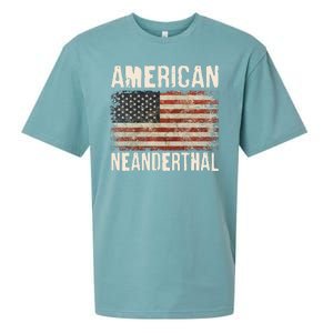 American Neanderthal Distressed US Flag Sueded Cloud Jersey T-Shirt