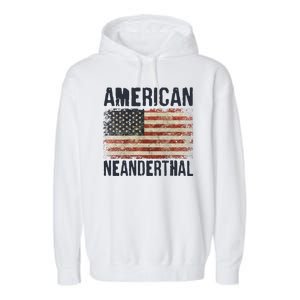 American Neanderthal Distressed US Flag Garment-Dyed Fleece Hoodie