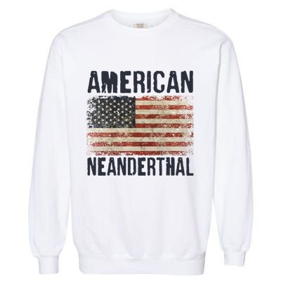 American Neanderthal Distressed US Flag Garment-Dyed Sweatshirt
