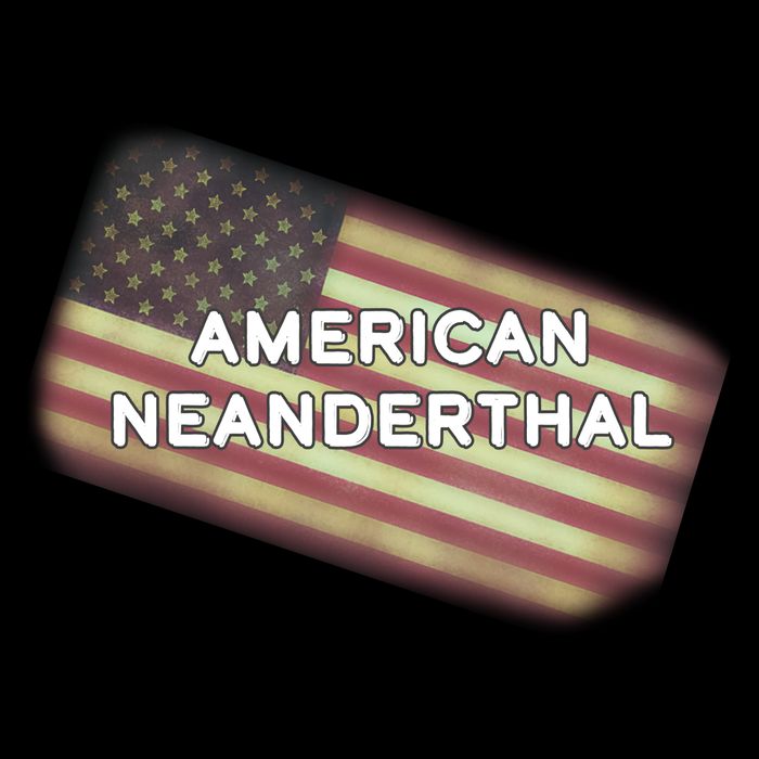 American Neanderthal Flag Flexfit Unipanel Trucker Cap