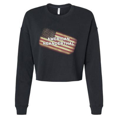 American Neanderthal Flag Cropped Pullover Crew