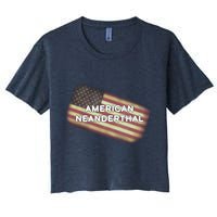 American Neanderthal Flag Women's Crop Top Tee