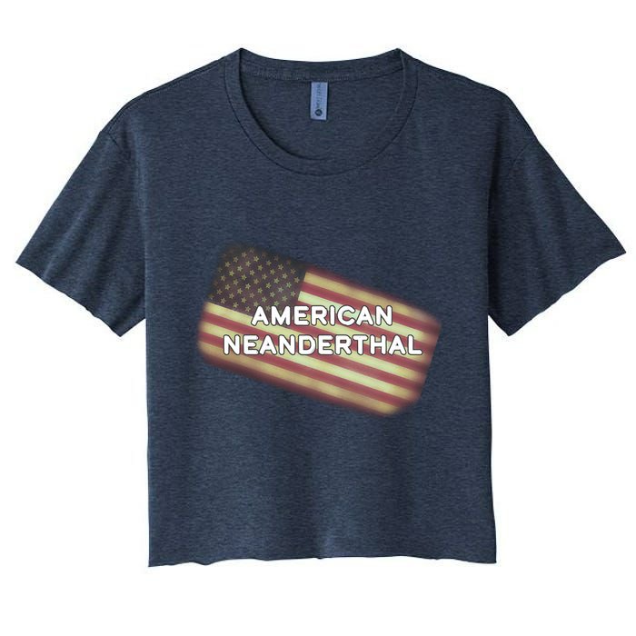 American Neanderthal Flag Women's Crop Top Tee