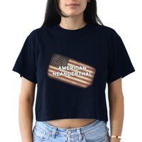 American Neanderthal Flag Women's Crop Top Tee