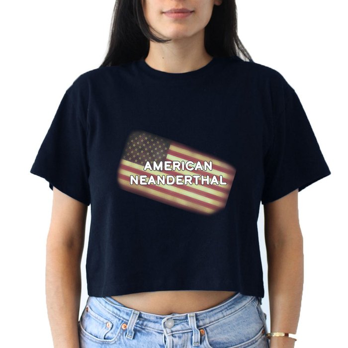 American Neanderthal Flag Women's Crop Top Tee