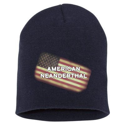 American Neanderthal Flag Short Acrylic Beanie