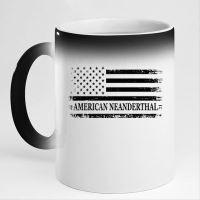 American Neanderthal USA American Flag 11oz Black Color Changing Mug