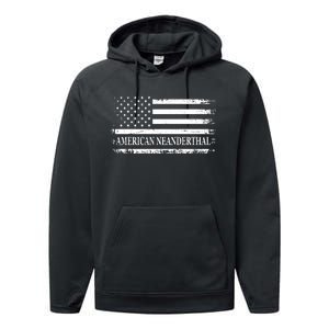 American Neanderthal USA American Flag Performance Fleece Hoodie