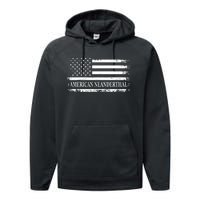 American Neanderthal USA American Flag Performance Fleece Hoodie