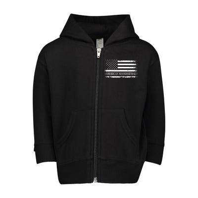 American Neanderthal USA American Flag Toddler Zip Fleece Hoodie