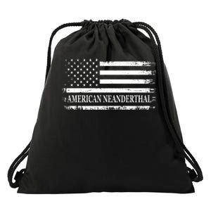 American Neanderthal USA American Flag Drawstring Bag