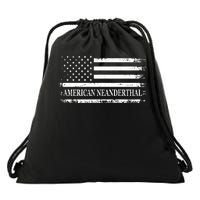 American Neanderthal USA American Flag Drawstring Bag