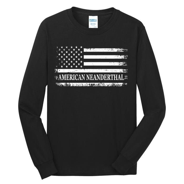 American Neanderthal USA American Flag Tall Long Sleeve T-Shirt