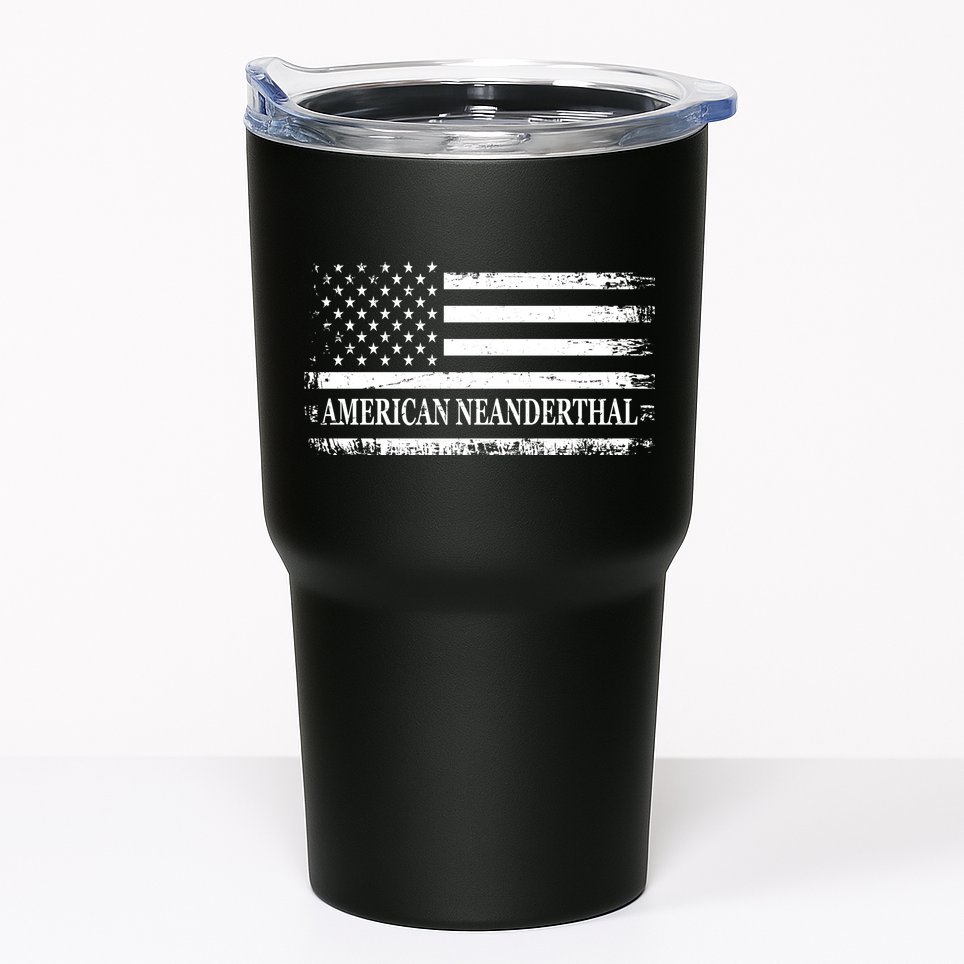 American Neanderthal USA American Flag Tumbler
