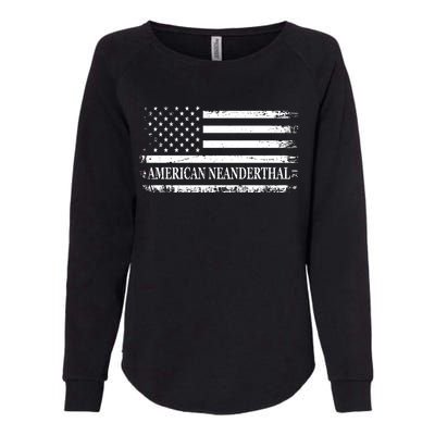 American Neanderthal USA American Flag Womens California Wash Sweatshirt