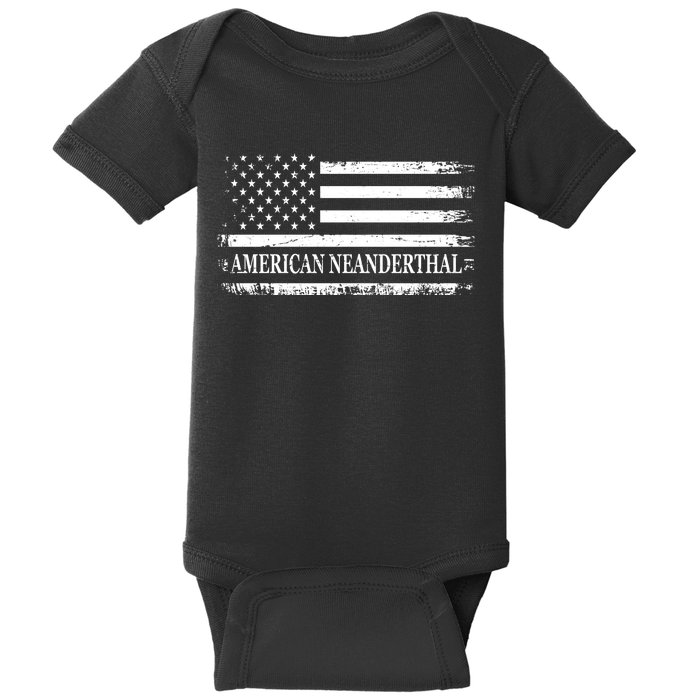 American Neanderthal USA American Flag Baby Bodysuit