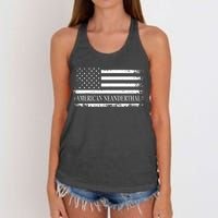 American Neanderthal USA American Flag Women's Knotted Racerback Tank