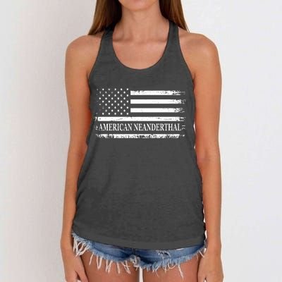 American Neanderthal USA American Flag Women's Knotted Racerback Tank