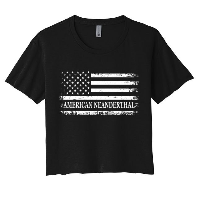 American Neanderthal USA American Flag Crop Top