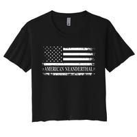 American Neanderthal USA American Flag Women's Crop Top Tee