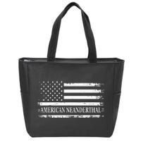 American Neanderthal USA American Flag Zip Tote Bag