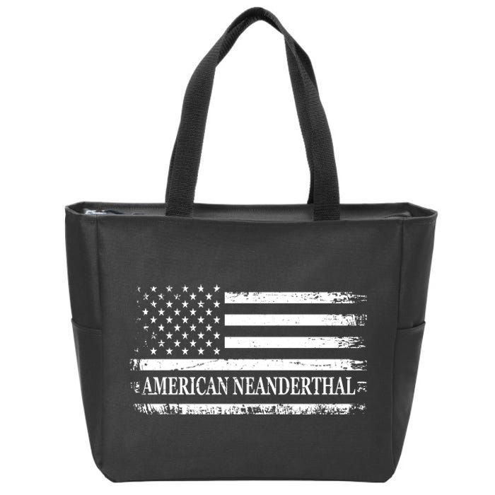 American Neanderthal USA American Flag Zip Tote Bag