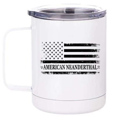 American Neanderthal USA American Flag 12 oz Stainless Steel Tumbler Cup