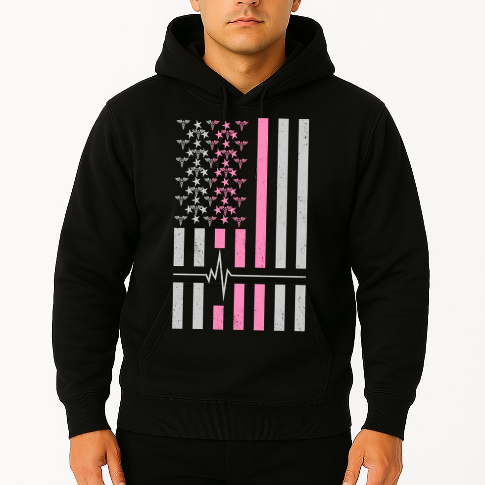 American Nurse USA Flag Hoodie