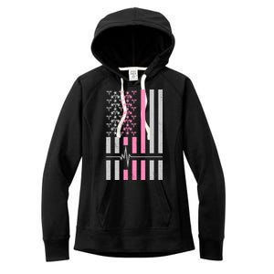 American Nurse USA Flag Women's Fleece Hoodie