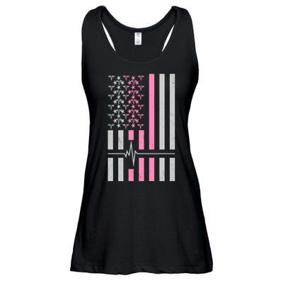 American Nurse USA Flag Ladies Essential Flowy Tank