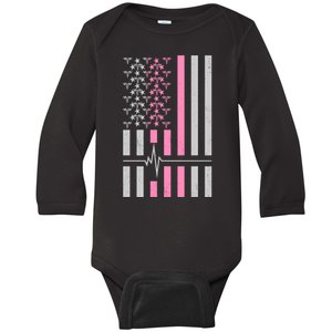 American Nurse USA Flag Baby Long Sleeve Bodysuit