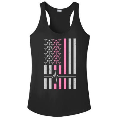 American Nurse USA Flag Ladies PosiCharge Competitor Racerback Tank