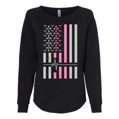 American Nurse USA Flag Womens California Wash Sweatshirt