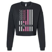 American Nurse USA Flag Cropped Pullover Crew