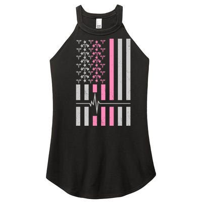 American Nurse USA Flag Women's Perfect Tri Rocker Tank