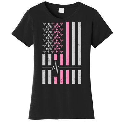 American Nurse USA Flag Women's T-Shirt