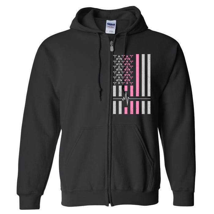 American Nurse USA Flag Full Zip Hoodie