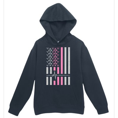 American Nurse USA Flag Urban Pullover Hoodie