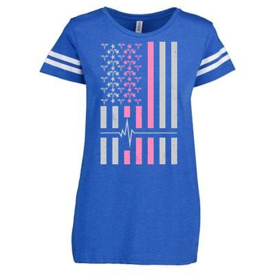 American Nurse USA Flag Enza Ladies Jersey Football T-Shirt