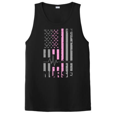 American Nurse Vintage USA Flag PosiCharge Competitor Tank