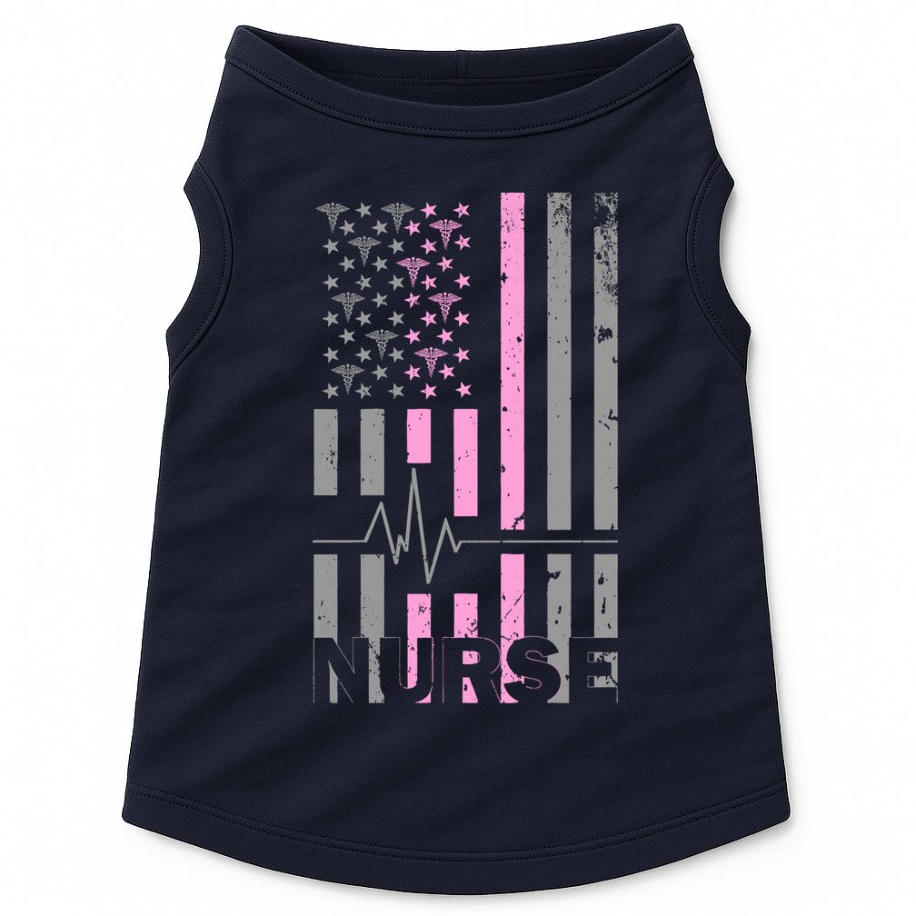 American Nurse Vintage USA Flag Doggie Tank