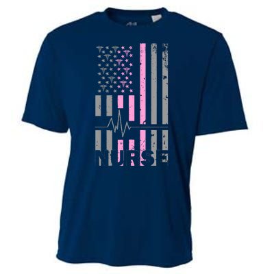 American Nurse Vintage USA Flag Cooling Performance Crew T-Shirt