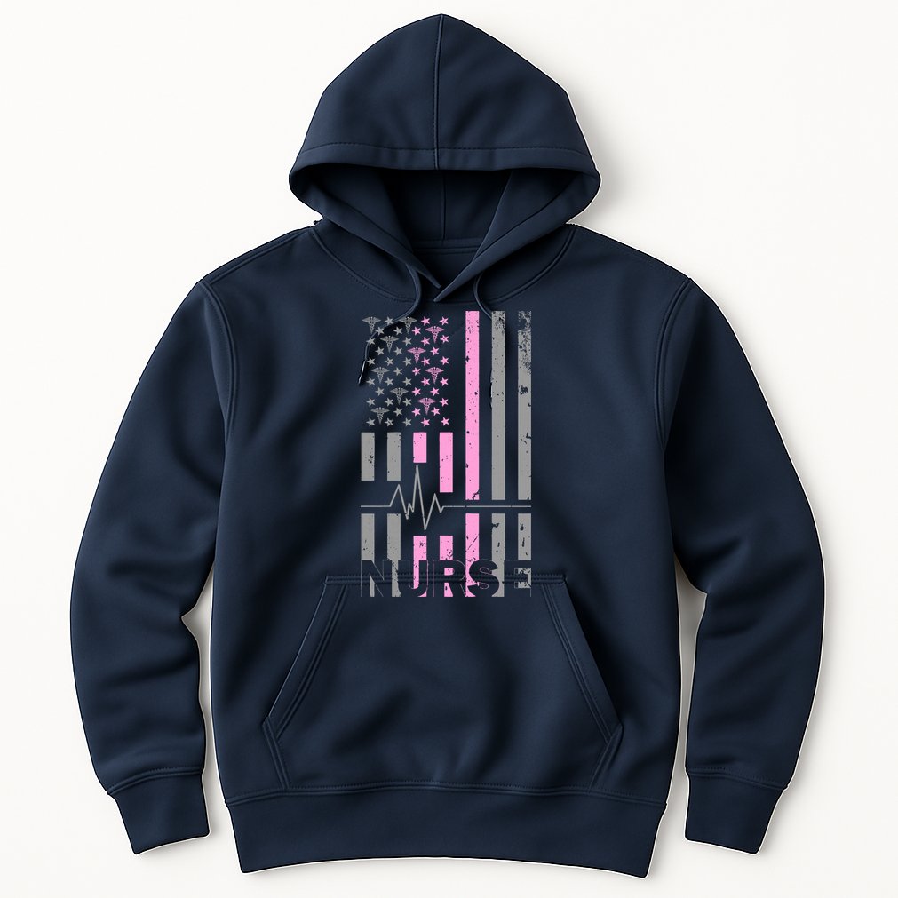 American Nurse Vintage USA Flag Hoodie
