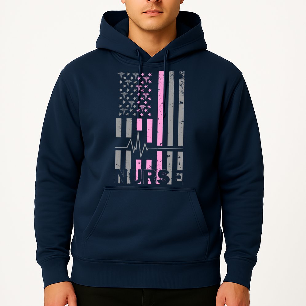 American Nurse Vintage USA Flag Hoodie