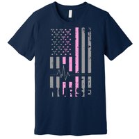 American Nurse Vintage USA Flag Premium T-Shirt