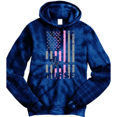 American Nurse Vintage USA Flag Tie Dye Hoodie