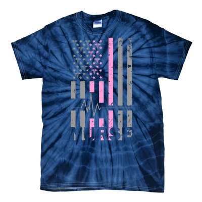 American Nurse Vintage USA Flag Tie-Dye T-Shirt